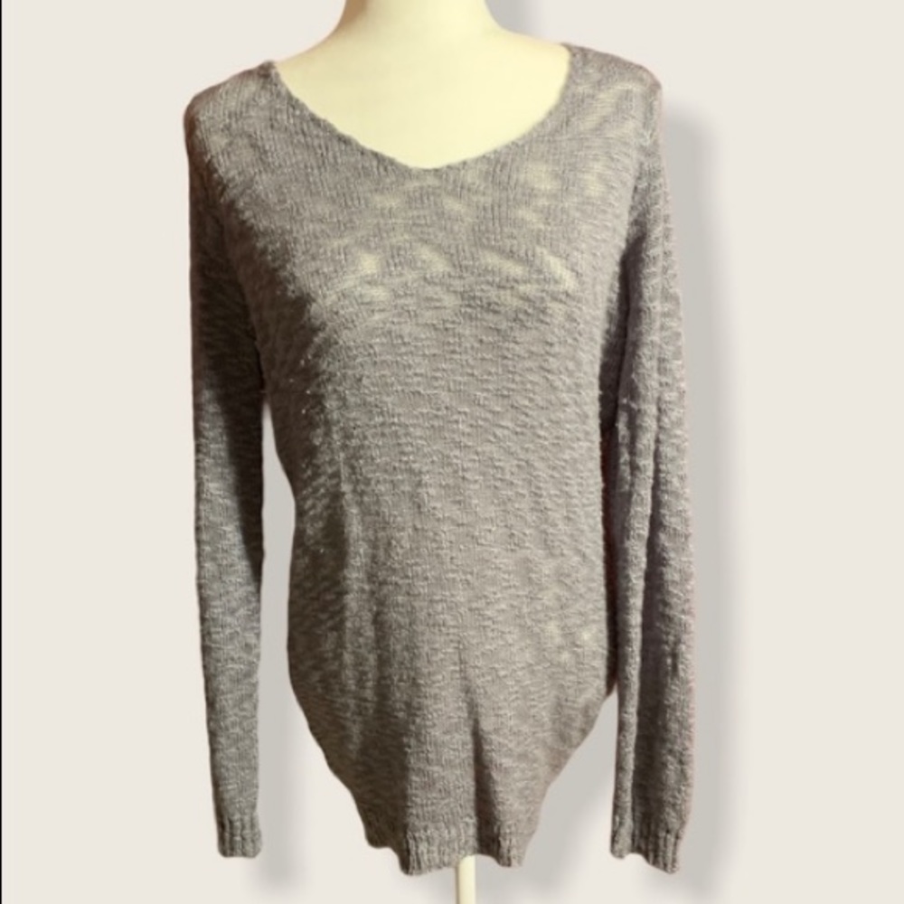 Cloud Chaser Grey Knit Blouse